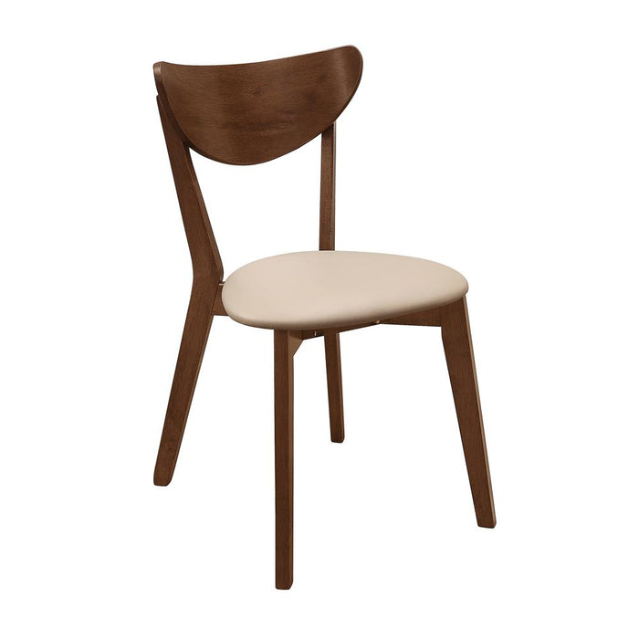 Kersey Dining Side Chairs with Curved Backs Beige and Chestnut (Set of 2) image