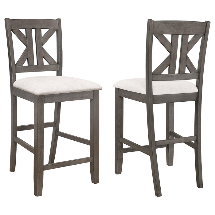 Athens Upholstered Seat Counter Height Stools Light Tan (Set of 2) image
