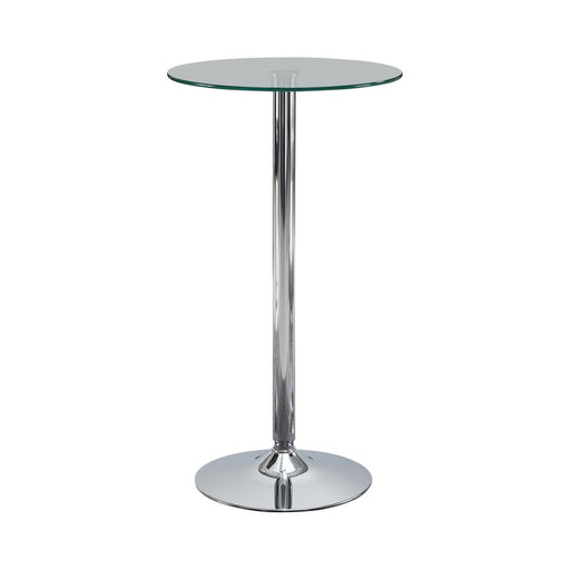 Abiline Glass Top Round Bar Table Chrome image