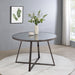 Jillian Round Dining Table with Tempered Mirror Top Black Nickel image