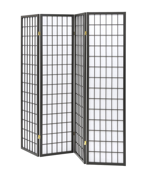 Roberto 4-panel Folding Screen Dark Grey and White