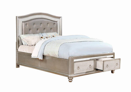 Bling Game Upholstered Storage Eastern King Bed Metallic Platinum image