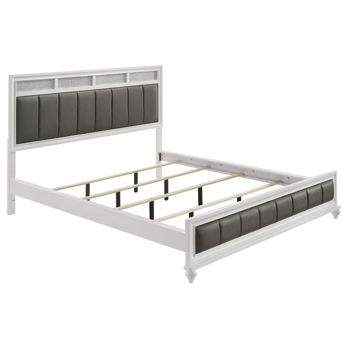 Barzini California King, E.King, & Queen Upholstered Panel Bed White