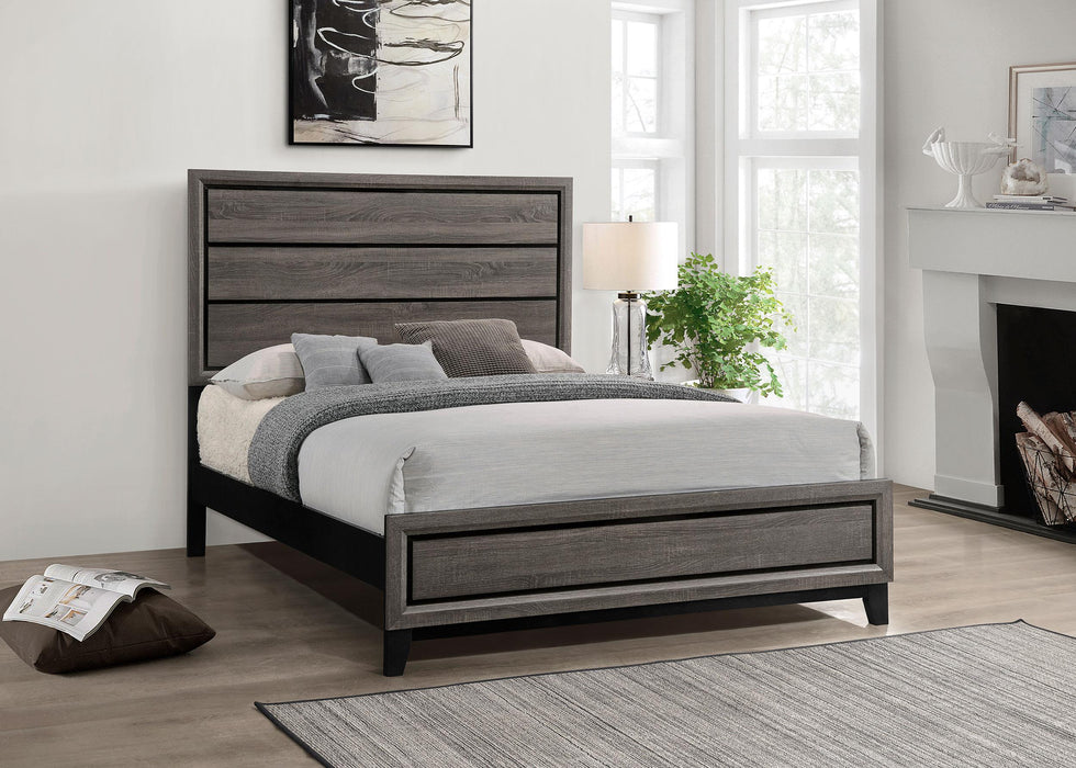 Watson Wood Panel Bed Grey Oak