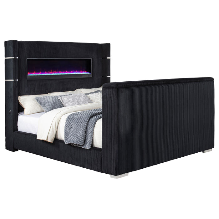 Tisdall Wingback TV Bed with Flame Visualizer