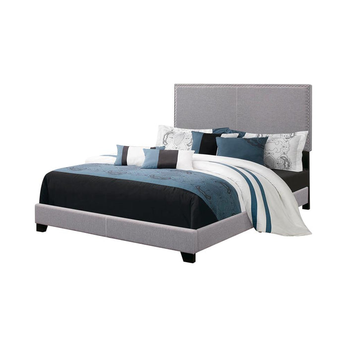 Boyd Full Upholstered Bed with Nailhead Trim Grey image