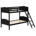 Arlo Twin Over Twin Bunk Bed with Ladder Black image