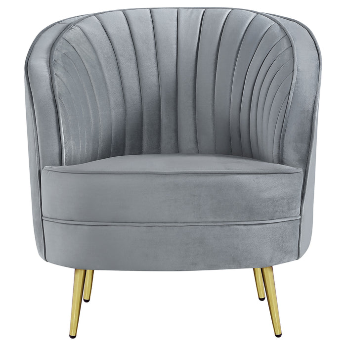 Sophia Upholstered Vertical Channel Tufted Chair Blue