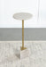 Fulcher Round Metal Side Table White and Gold image