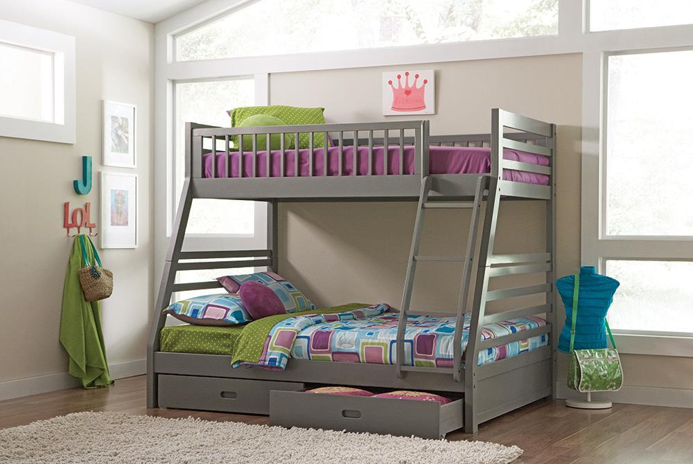 Ashton Grey Twin over Full Bunk Bed