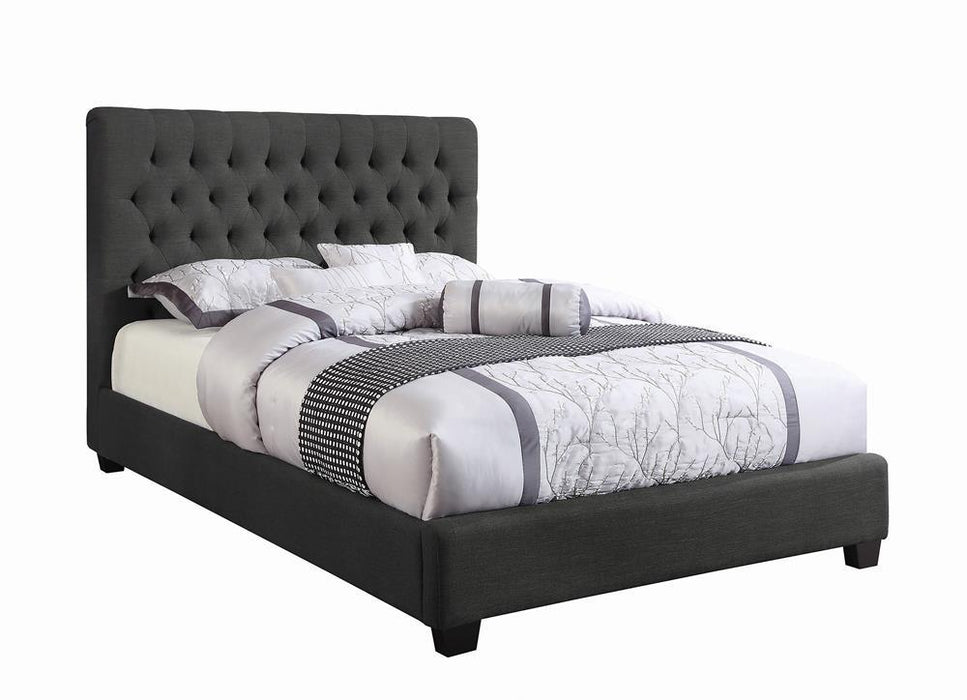 Chloe Charcoal Upholstered Queen Bed