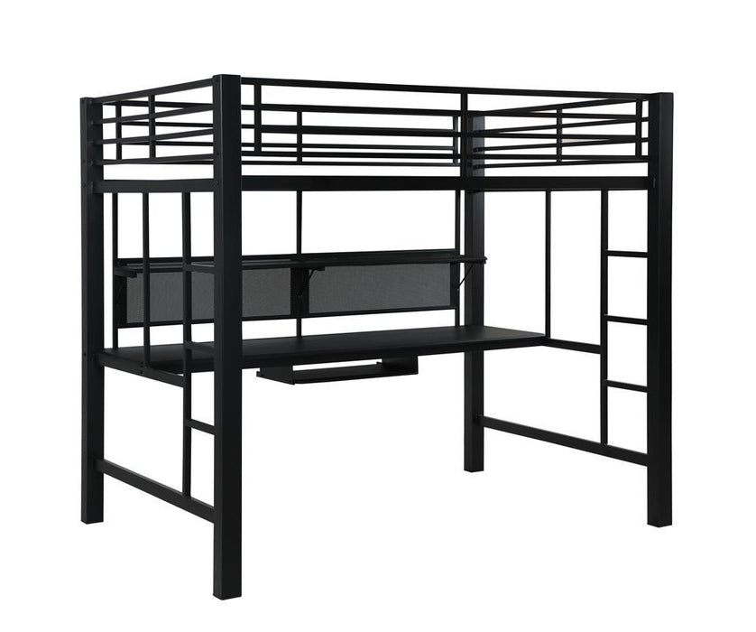 G460023 Contemporary Black Metal Loft Bed