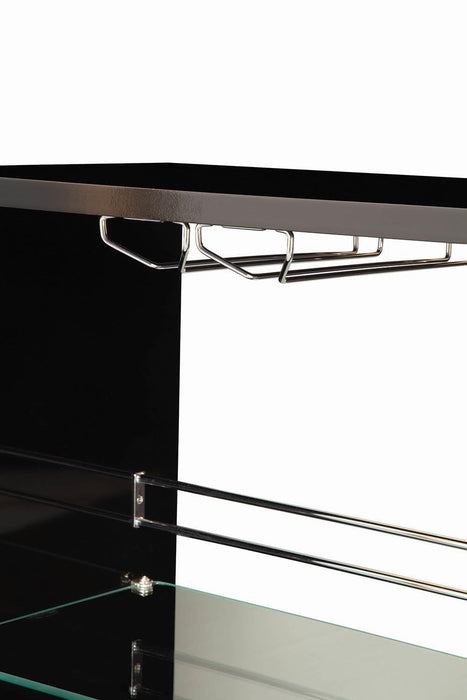 G101063 Contemporary Glossy Black Bar Table