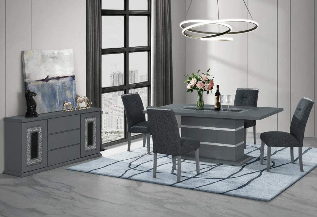 Signature Package ( Dining Table, 4chairs, Server, and Rug)