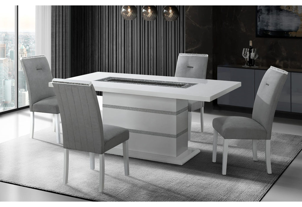 Signature Package ( Dining Table, 4chairs, Server, and Rug)