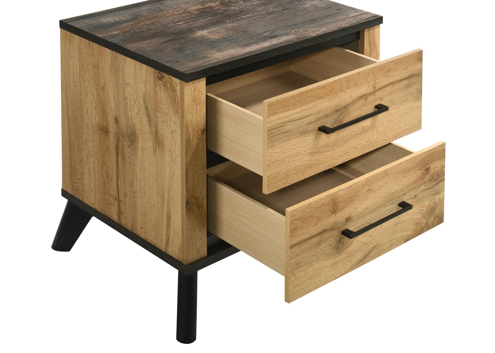 Kaywood 2-drawer Nightstand Bedside Table Natural Pine - Image 7