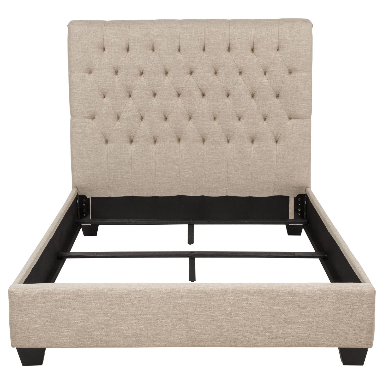 Chloe Upholstered Full Panel Bed Oatmeal - Image 4