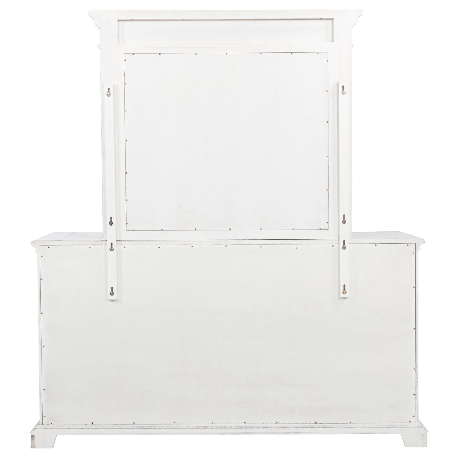 McKinney 6-drawer Bedroom Dresser with Mirror Vintage White - Image 7