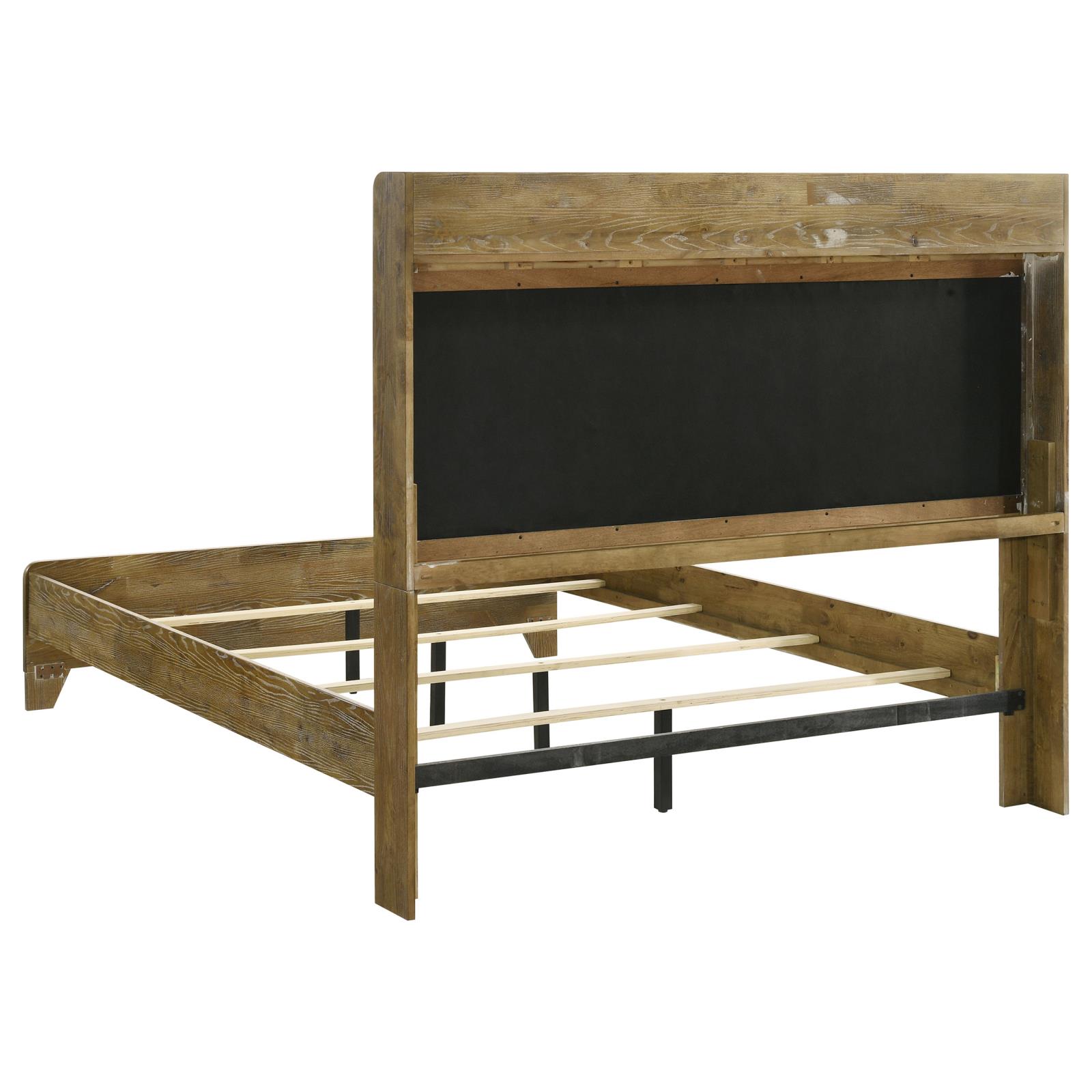 Henderson 57-inch Queen Bookcase Panel Bed Medium Oak - Image 5