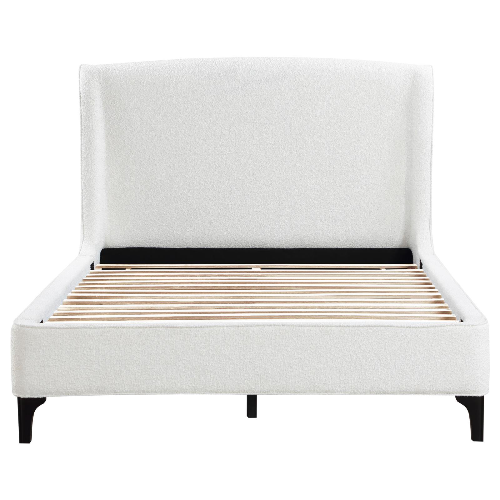 Mosby Upholstered Eastern King Wingback Bed Snow - Image 4