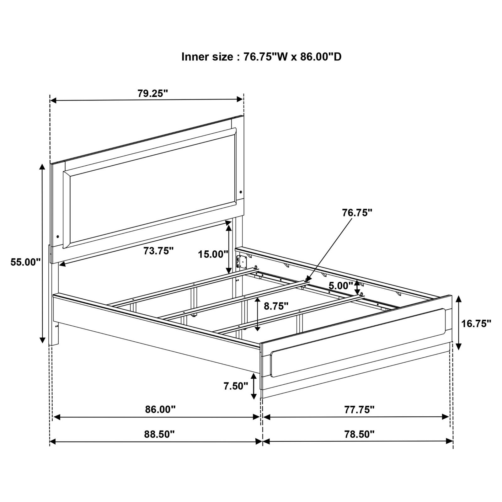 Caraway Wood California King LED Panel Bed - Image 7