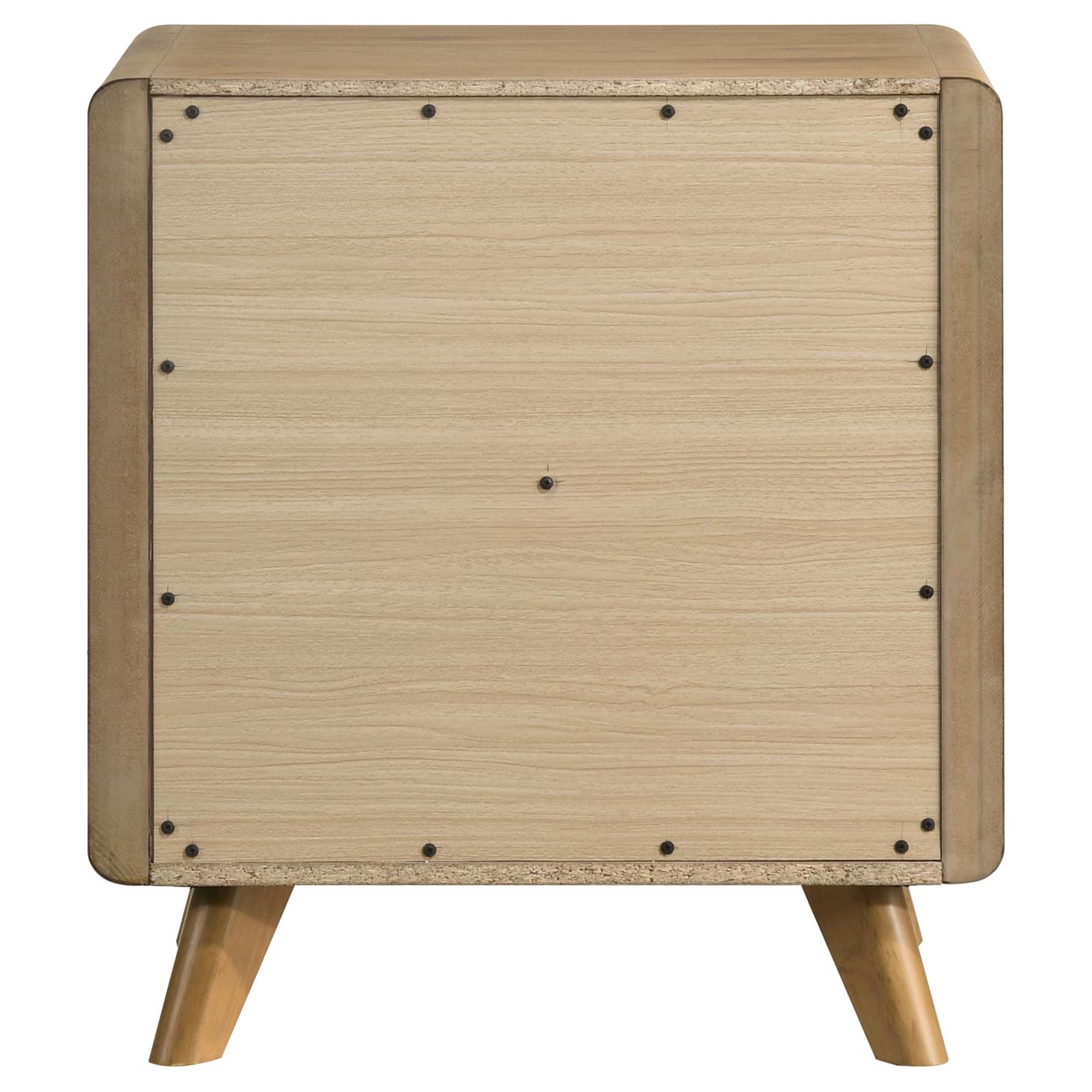Bennett Mid-Century 2-Drawer Rubberwood Nightstand Light Oak - Image 7