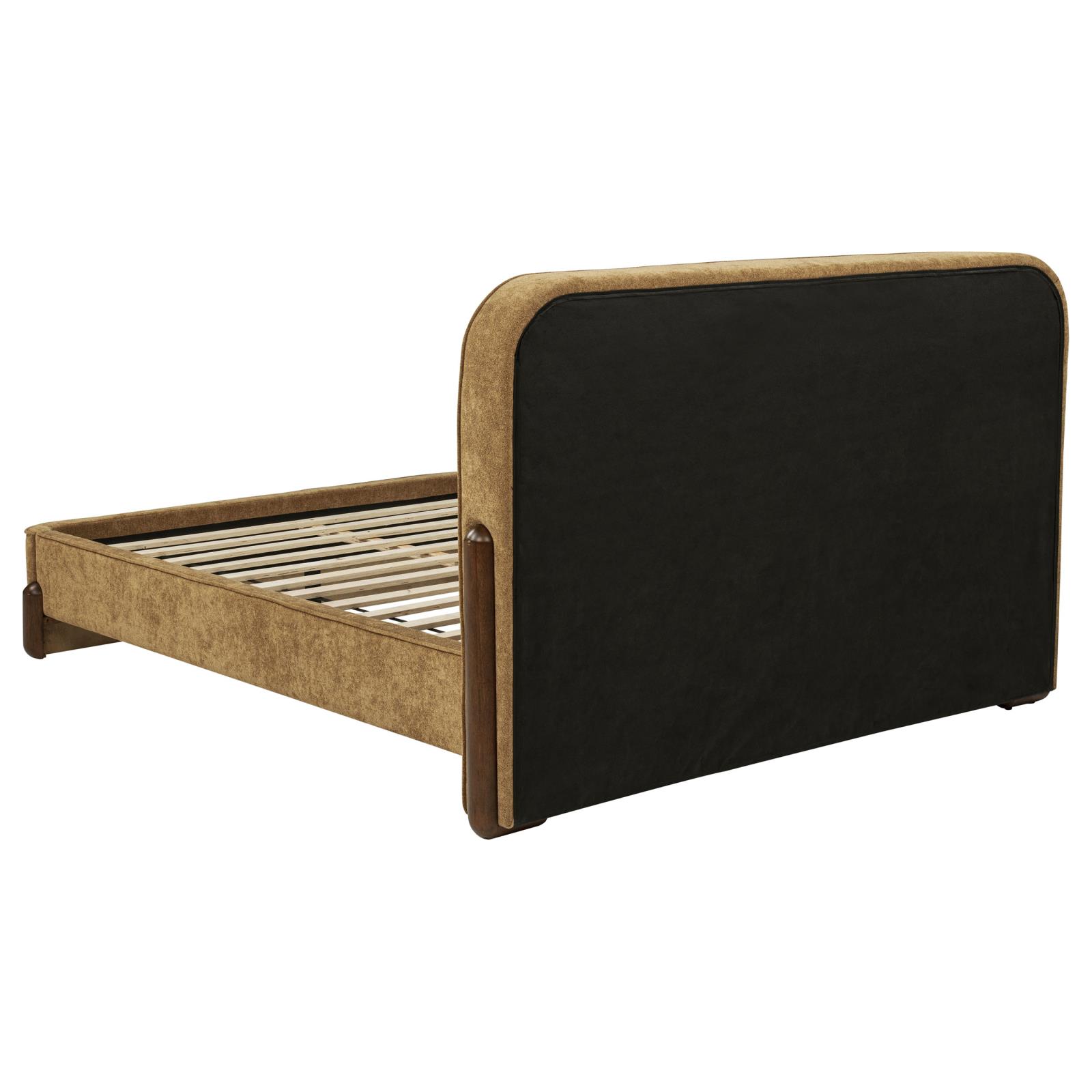 Baldacci Upholstered Queen Platform Bed Curry and Walnut - Image 5