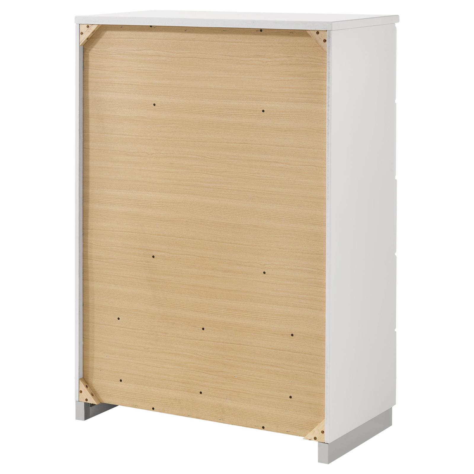 Felicity 5-drawer Bedroom Chest White High Gloss - Image 8