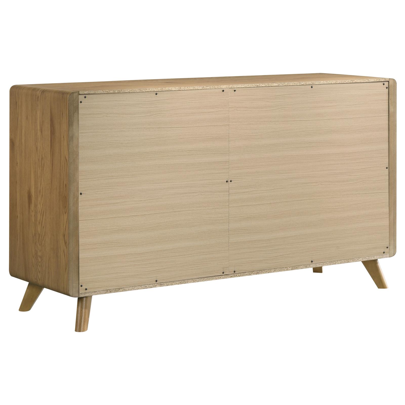 Bennett Mid-Century 6-Drawer Rubberwood Dresser Light Oak - Image 6