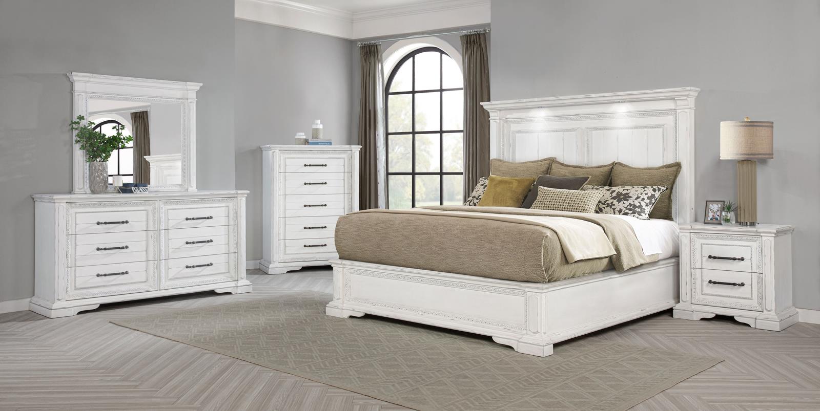 McKinney 6-drawer Bedroom Dresser with Mirror Vintage White - Image 15