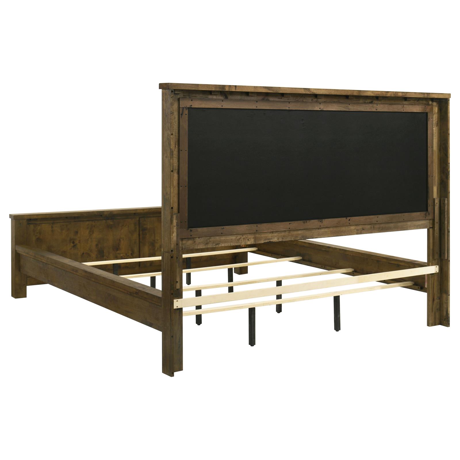 Doherty California King Linen Panel Bed Rustic Brown - Image 5