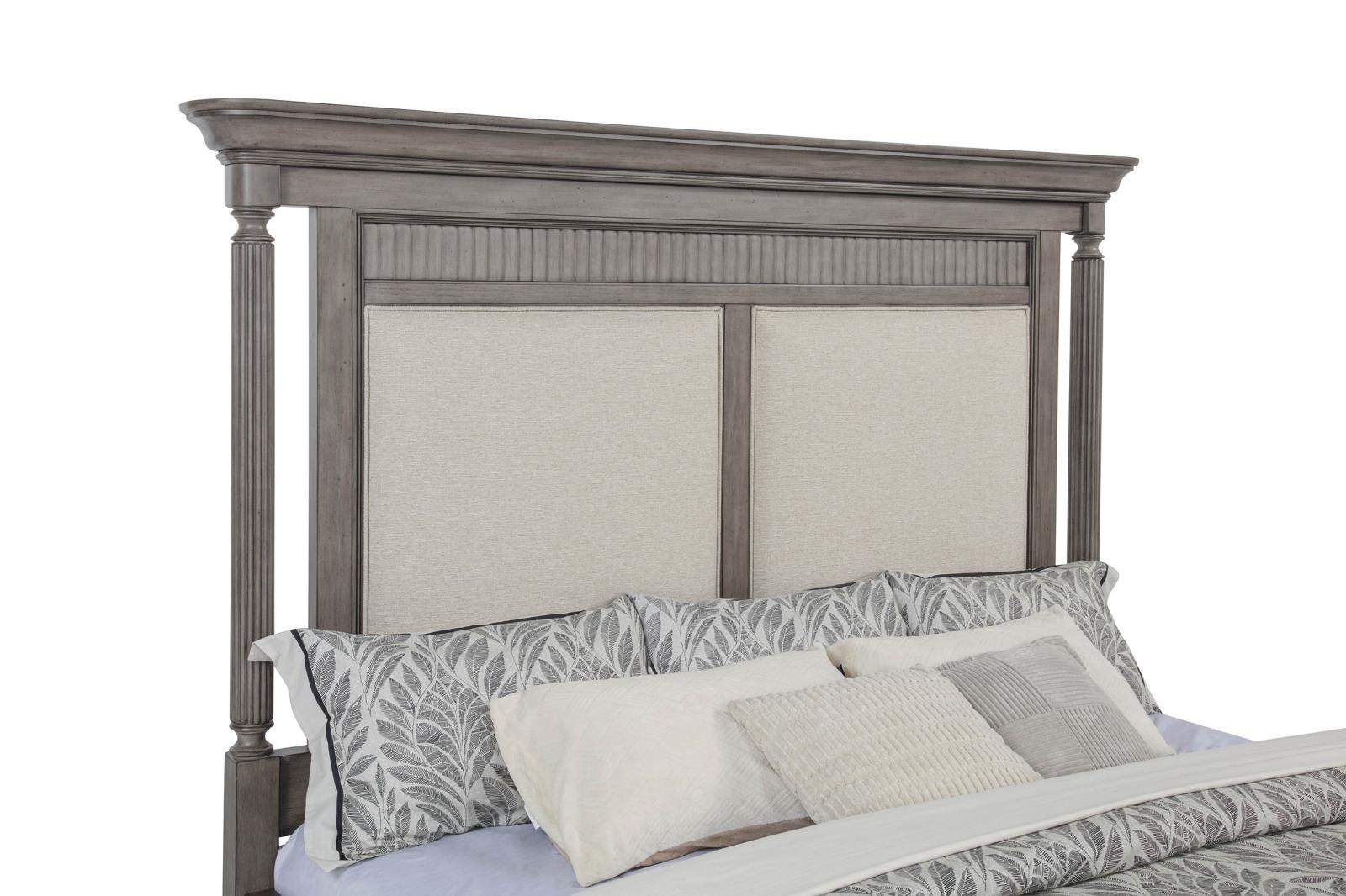 Cresswell Queen Upholstered Panel Bed Weathered Taupe - Image 7