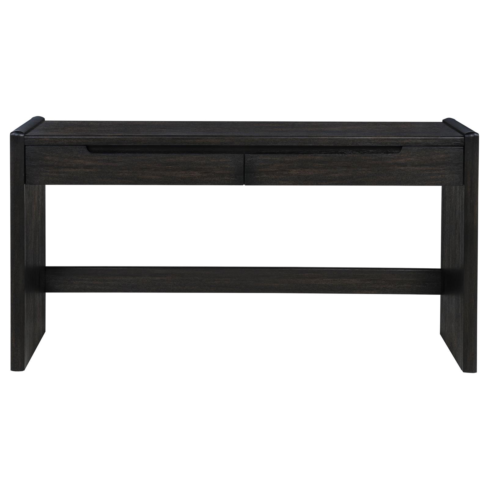 Leandro 2-drawer Home Office Writing Desk Burnished Black - Image 5
