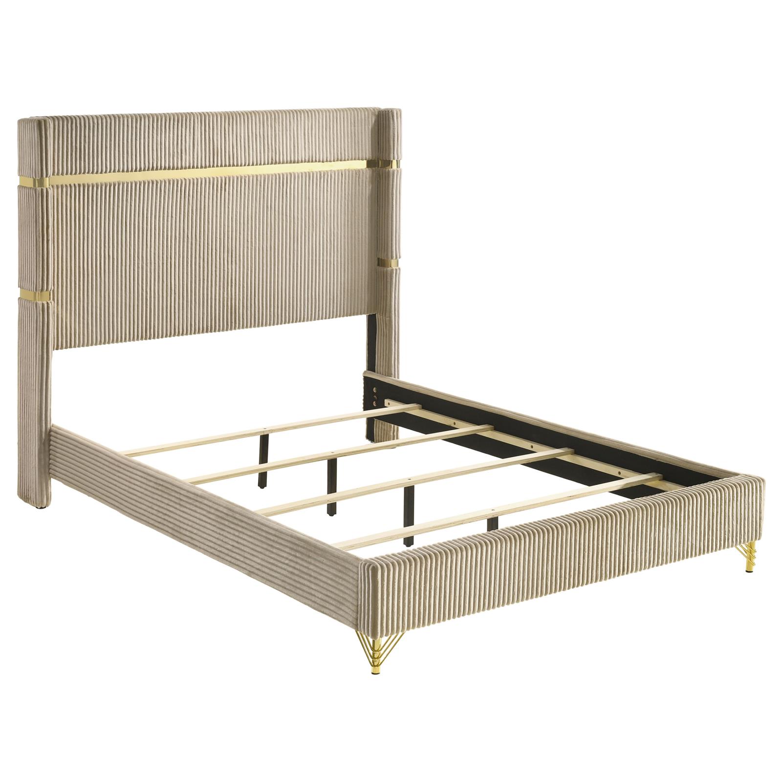 Lucia 61-inch Upholstered Eastern King Wingback Bed