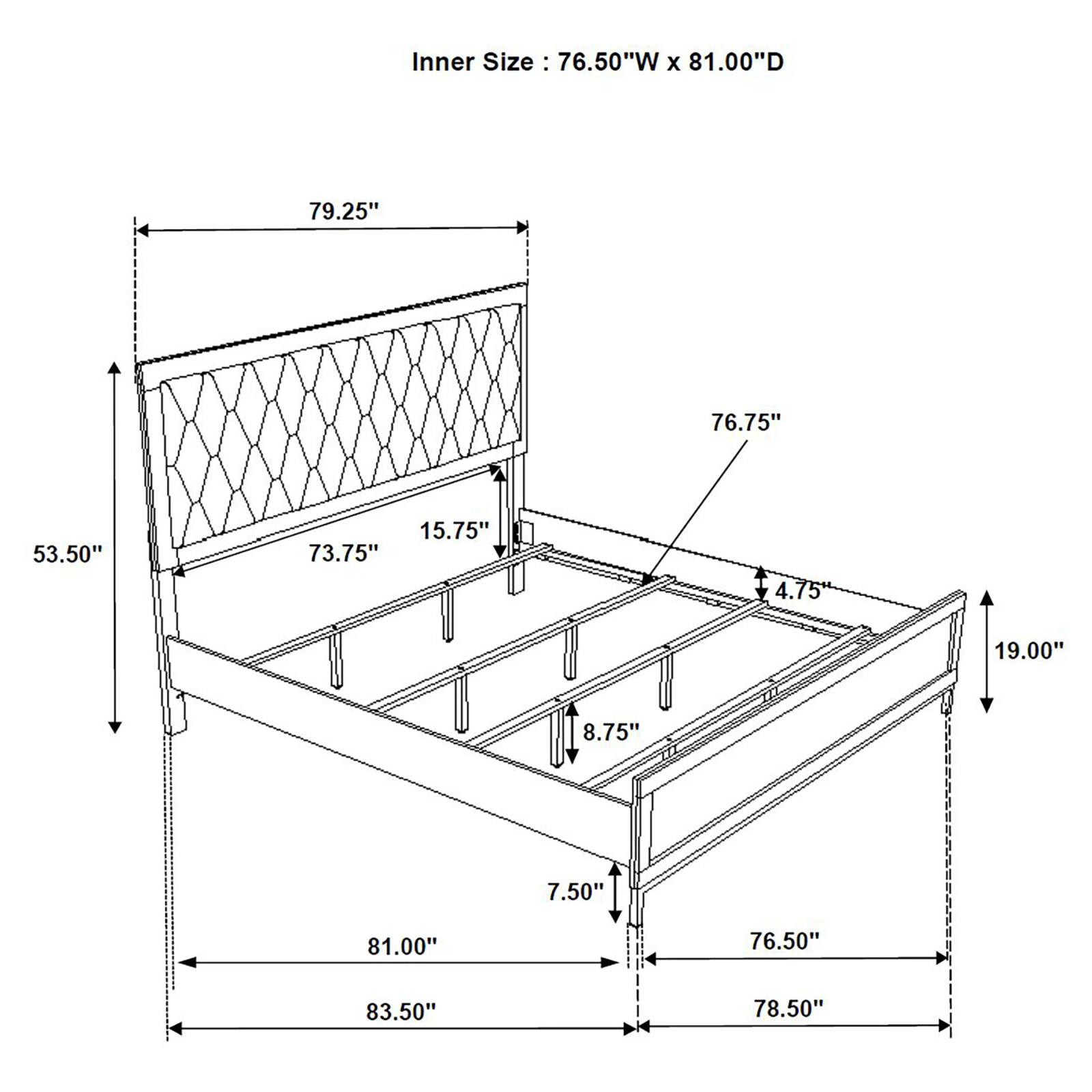 Sonora Eastern King Upholstered Panel Bed White - Image 9