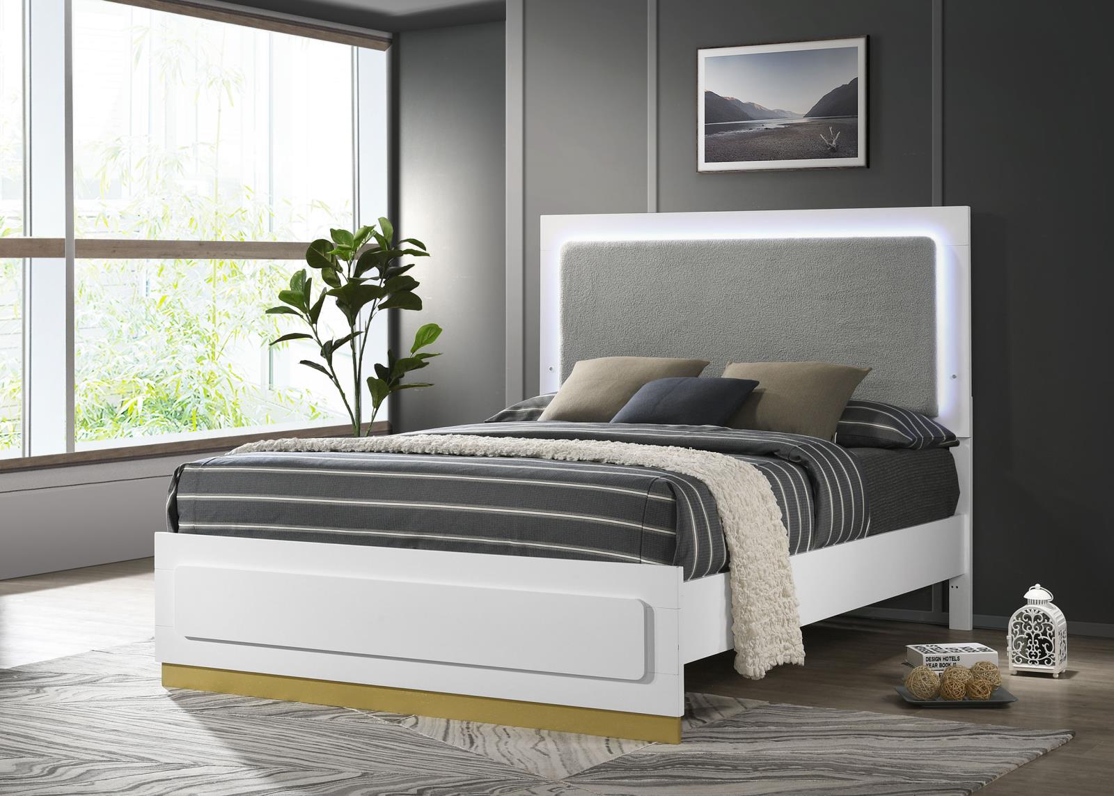 Caraway Wood California King LED Panel Bed - Image 2