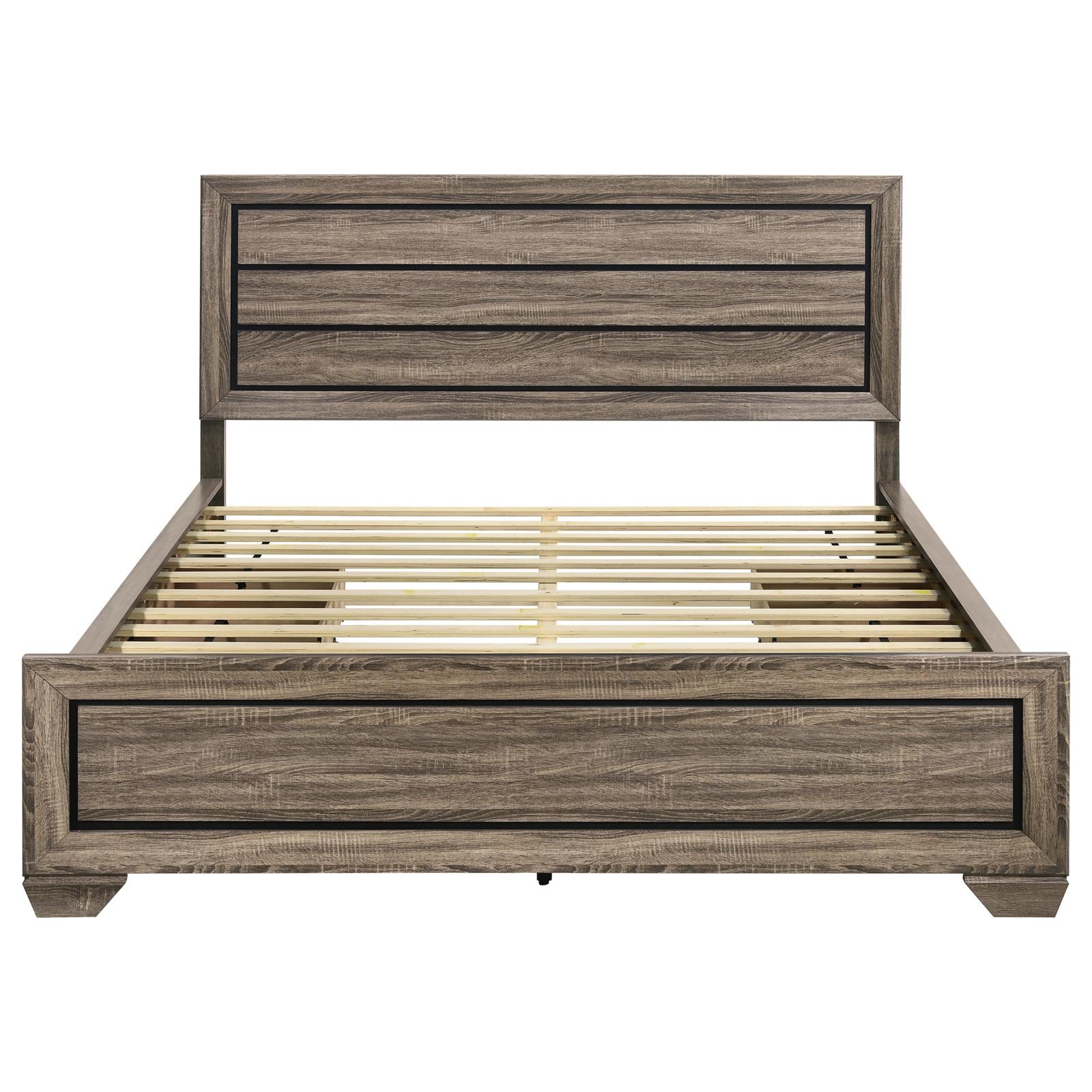 Kauffman Wood California King Storage Panel Bed Washed Taupe - Image 7