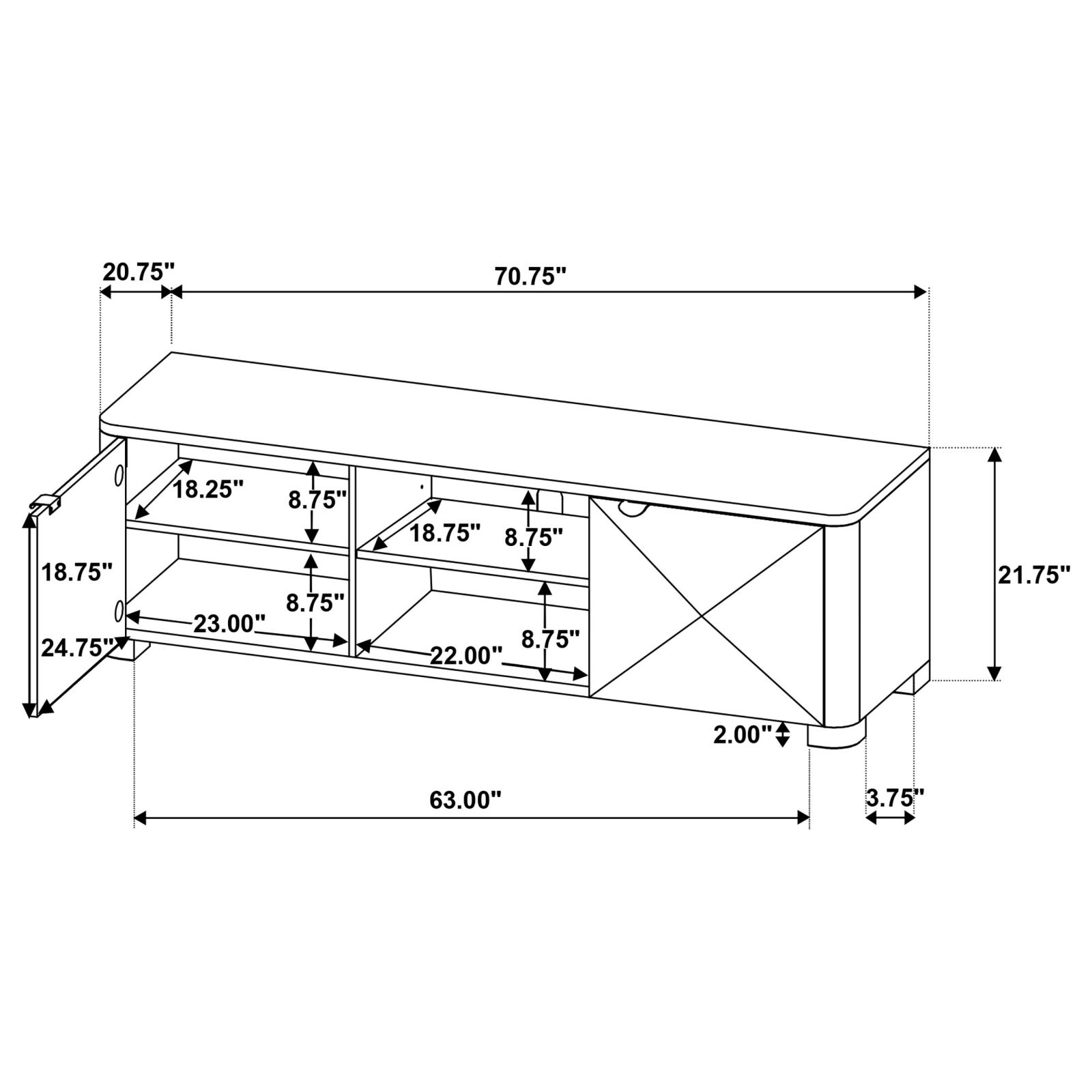 Marcelo 71-inch TV Stand Media Console Light Elm - Image 14