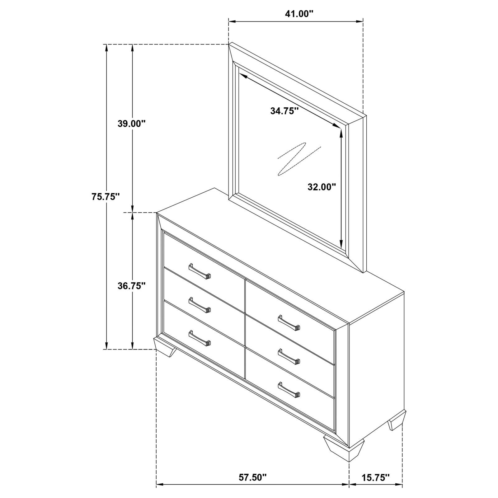 Kauffman 6-drawer Dresser with Mirror Washed Taupe - Image 10