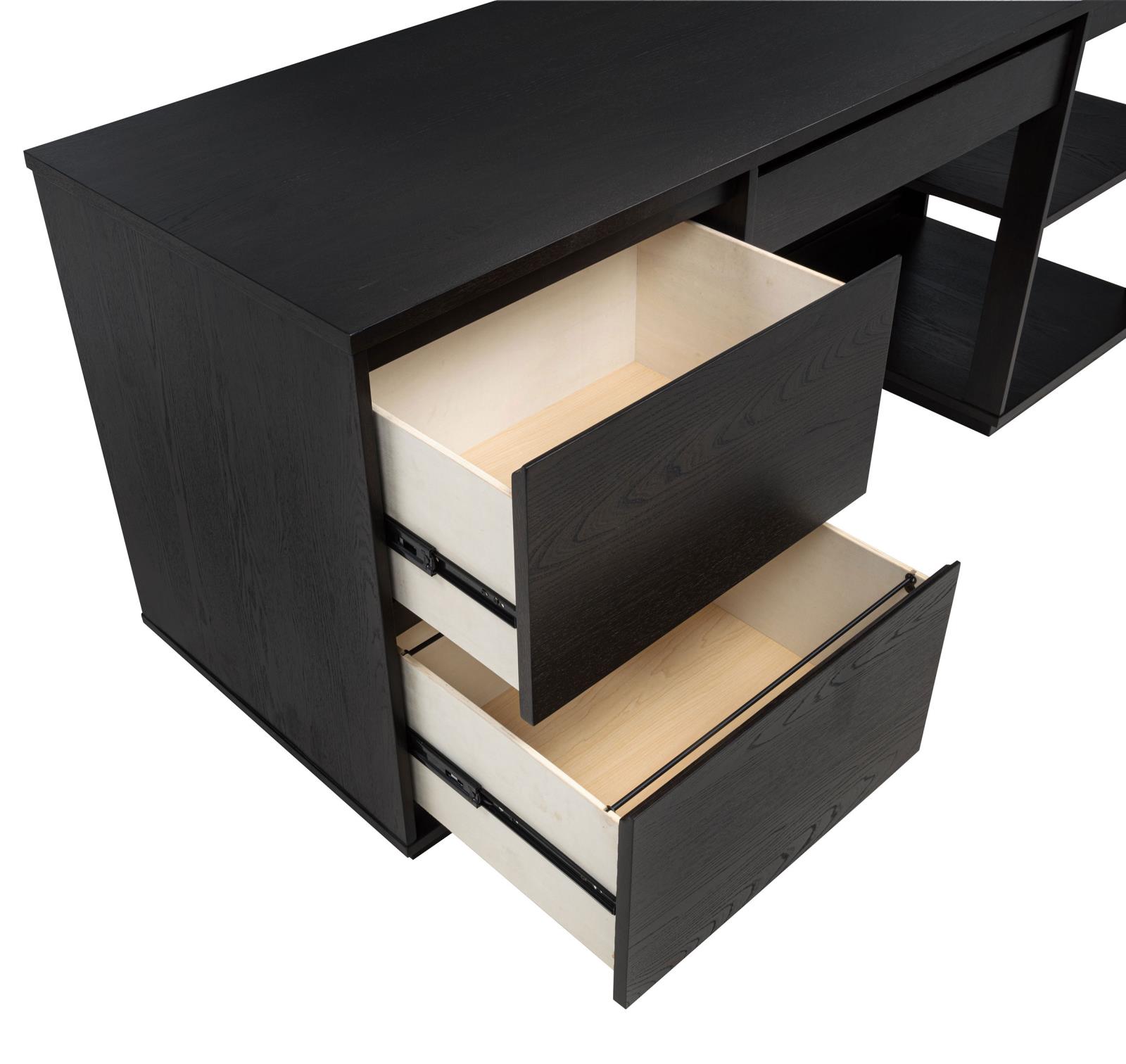 Harkes 75-inch 3-drawer Computer Desk with Adjustable Shelf Coffee Bean - Image 9