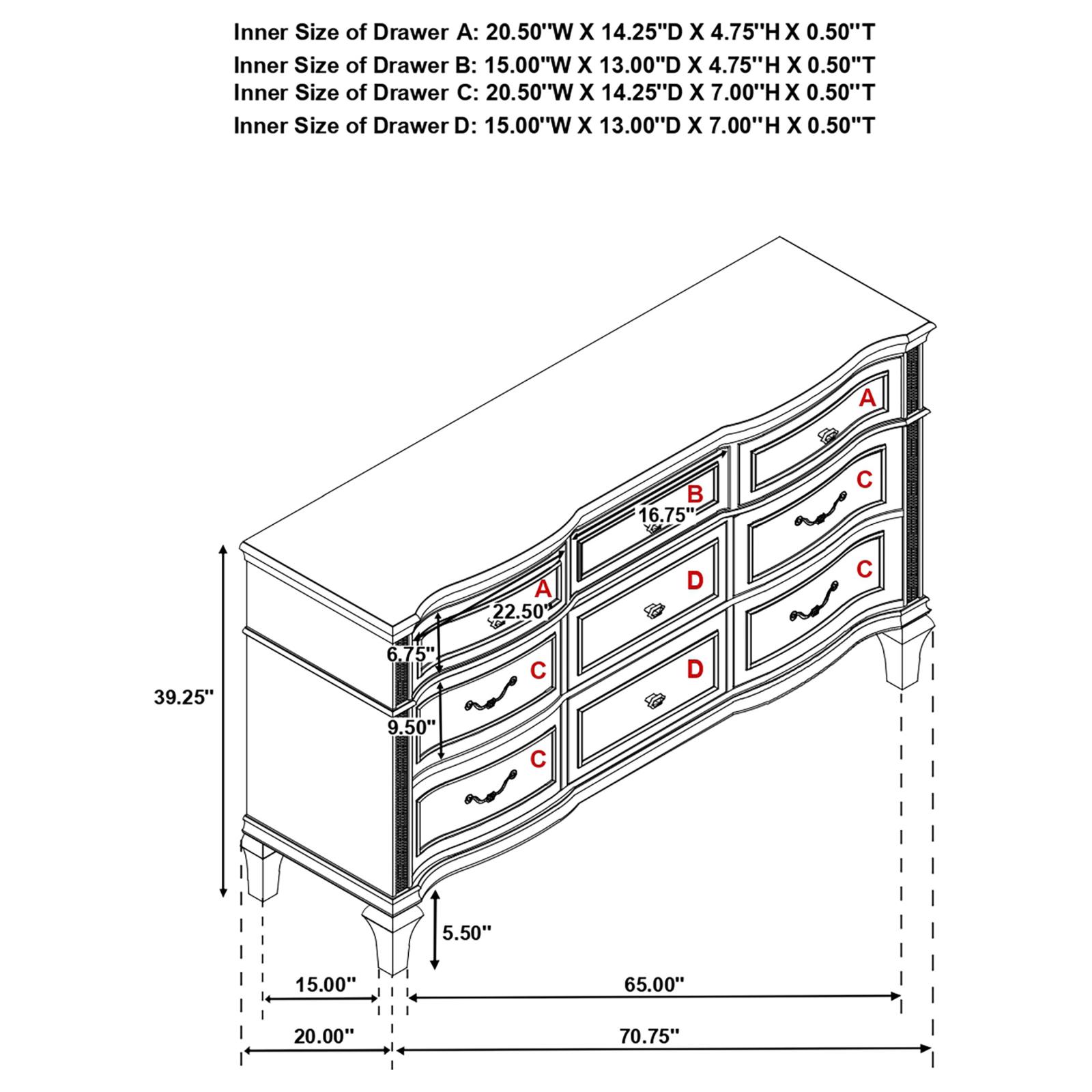 Evangeline 9-drawer Dresser Silver Oak - Image 14