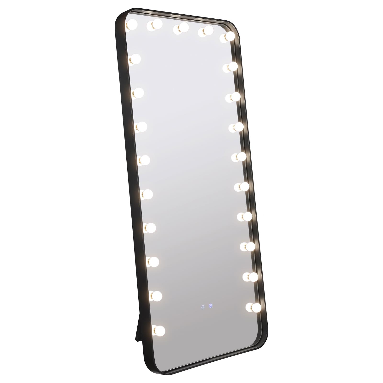 Canton 32 x 71 Inch LED Standing Mirror with Speakers Black - Image 5
