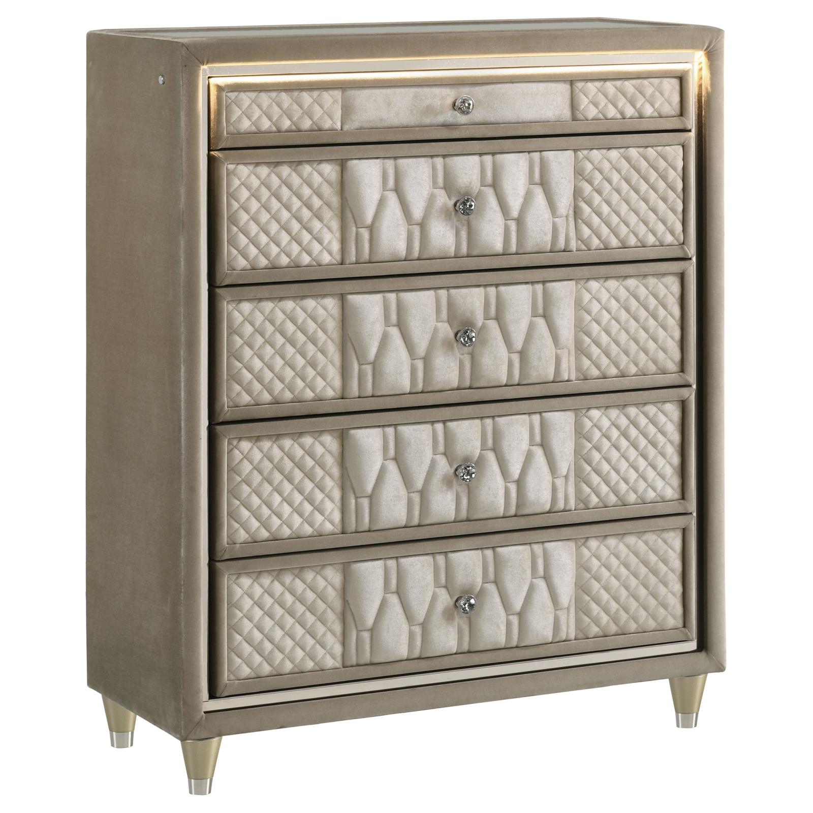 Lorient 5-piece California King Bedroom Set Ivory and Camel - Image 11