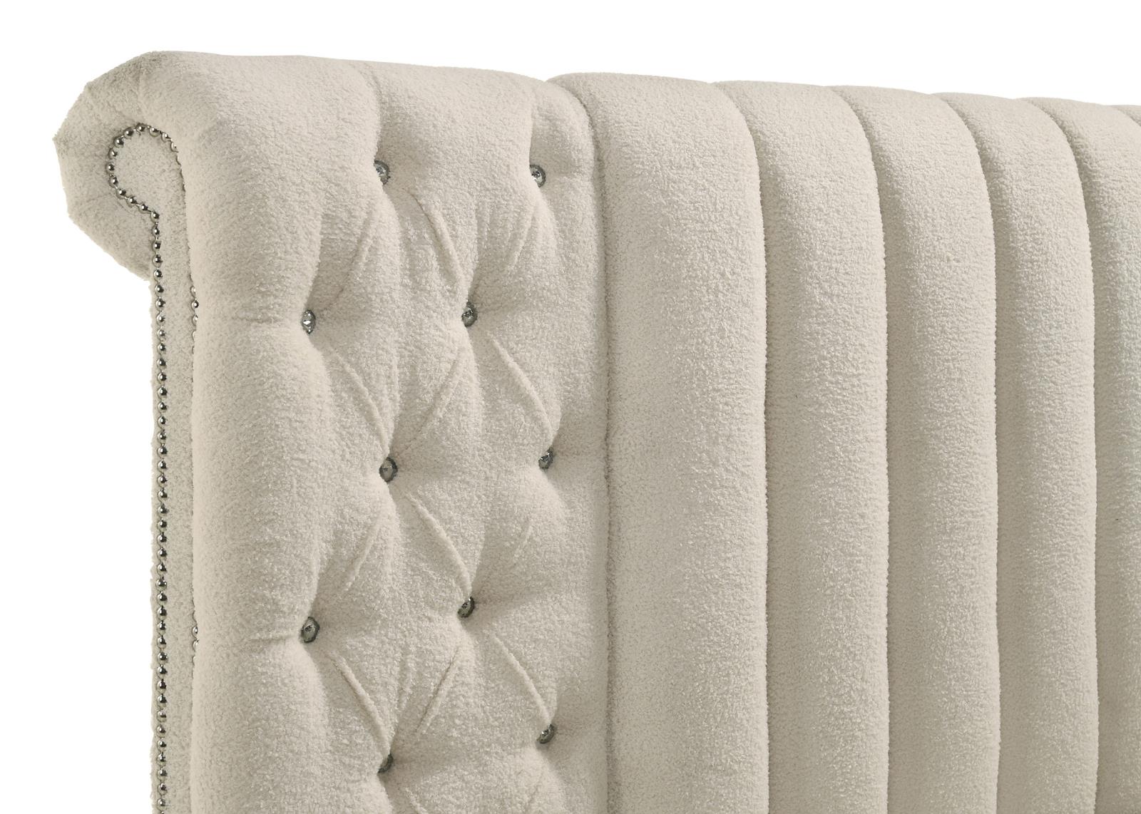 Sonya Upholstered Queen Round Storage Bed Ivory - Image 9