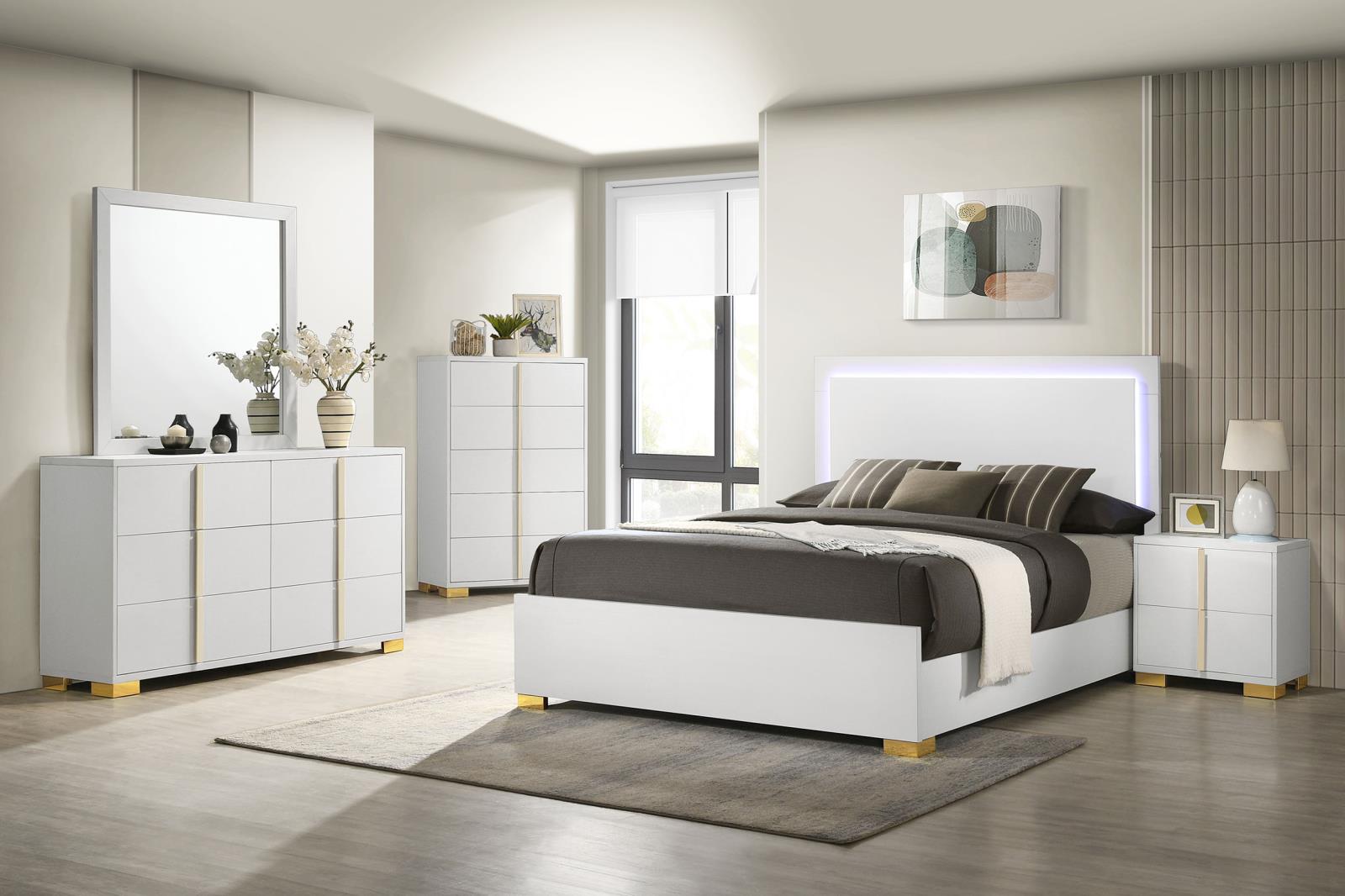 Marceline Wood Full LED Panel Bed - Image 19