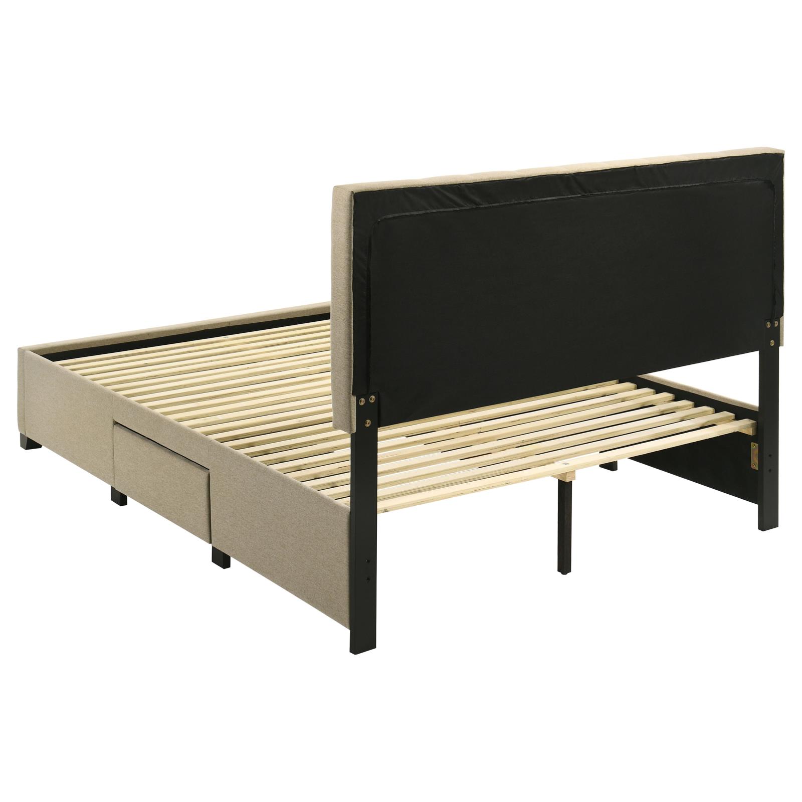 Wheatland 4-drawer Upholstered Queen Storage Bed Light Brown - Image 7