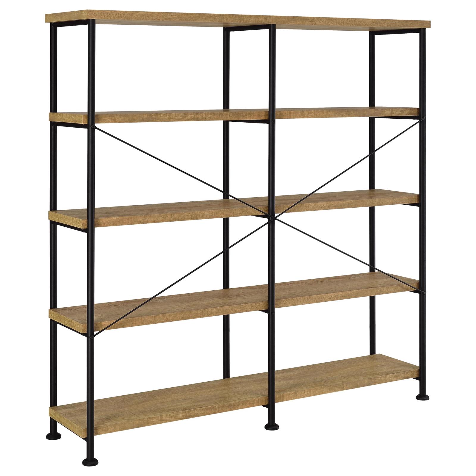 Analiese 63-inch 4-shelf Double Bookshelf Mango - Image 6