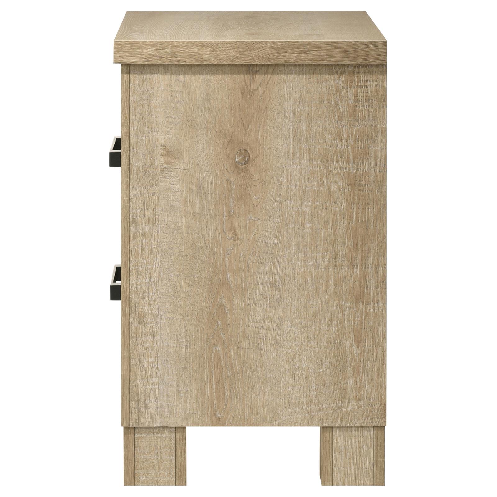 Oakglen 2-drawer Nightstand Bedside Table Weathered Oak - Image 5