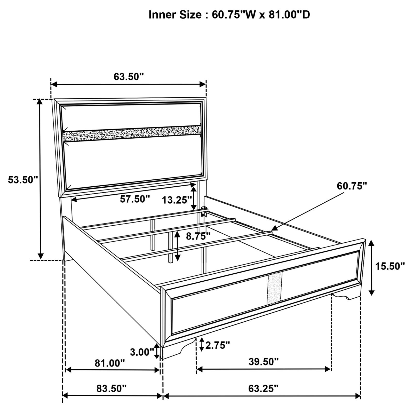 Miranda 54-inch Upholstered Full Panel Bed - Image 12