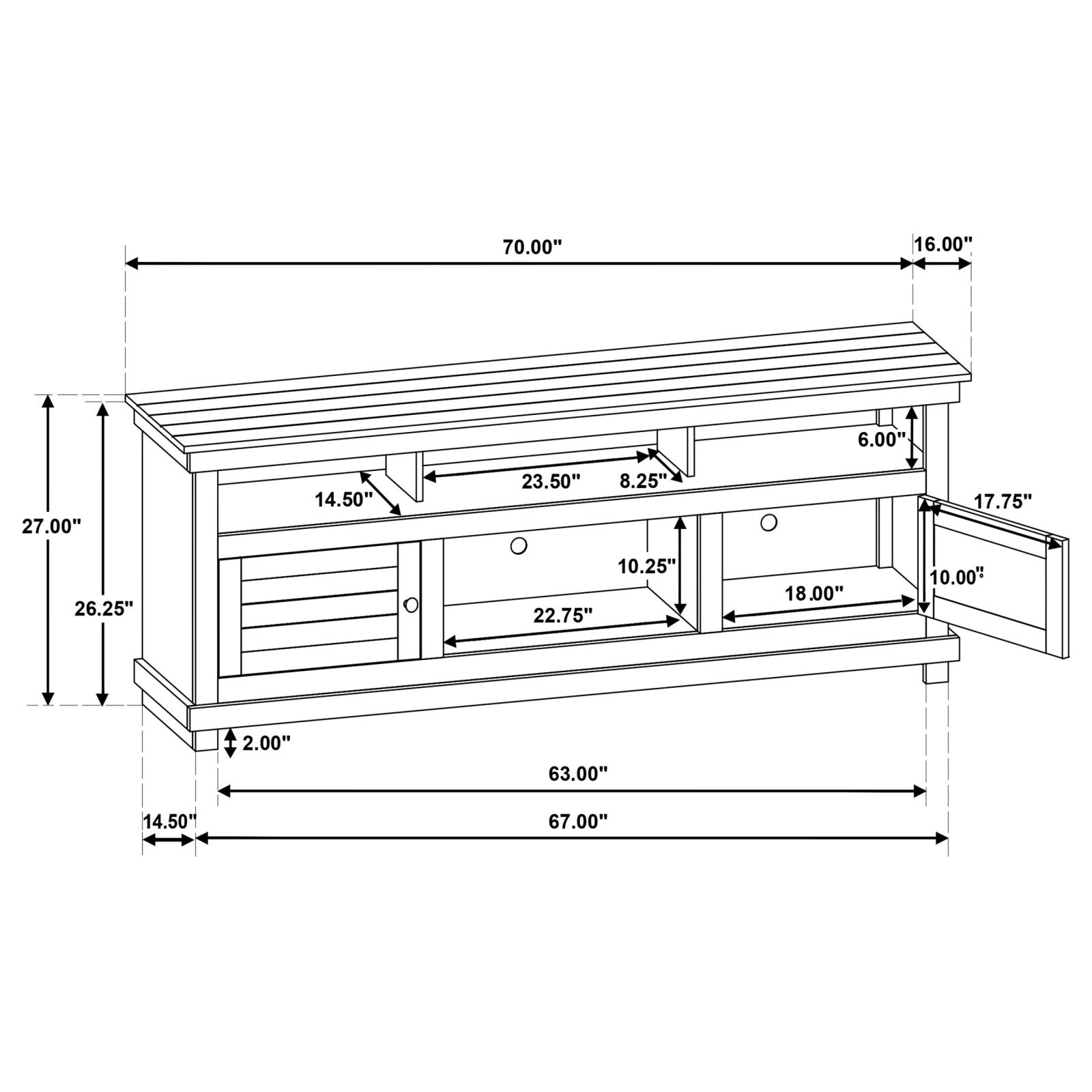 Payne 70-inch TV Stand Media Console - Image 13